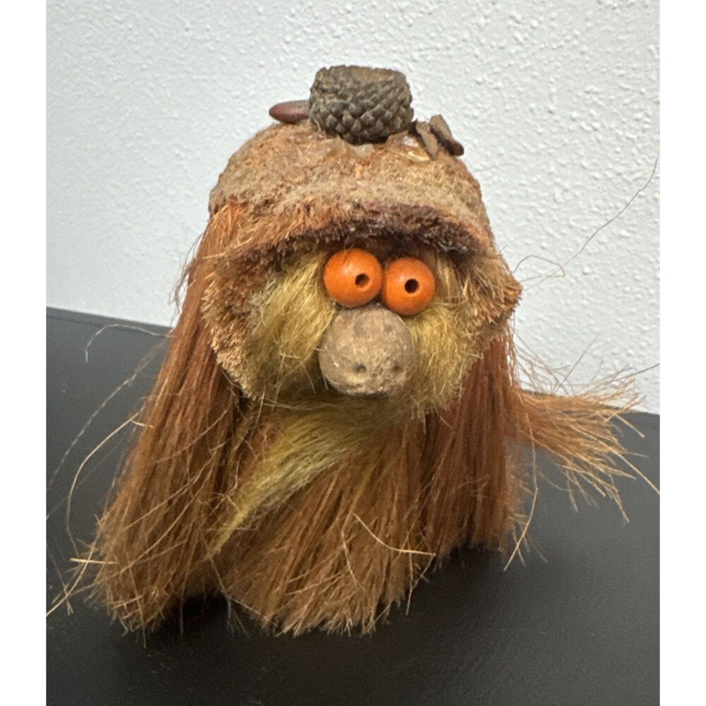 Ken Arensbak Troll Forest VTG 1970s 5 Arts Studio Folk Art Acorn Hat 5” Tall